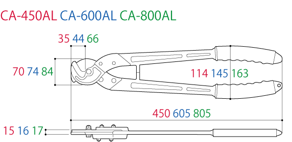 CA-450AL / 600AL / 800AL Light Weight Aluminium Handle Cable ...