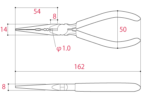 MR-150SP Multi Purpose Long Nose Pliers：：：Tsunoda Co., Ltd.：：：