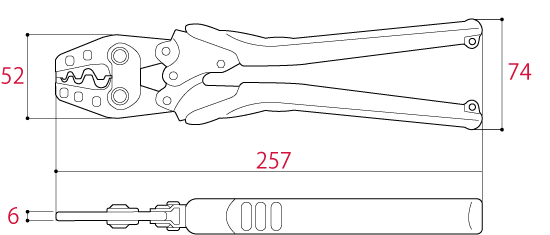 Kìm bấm ép cos Nhật TP-14 Tsunoda